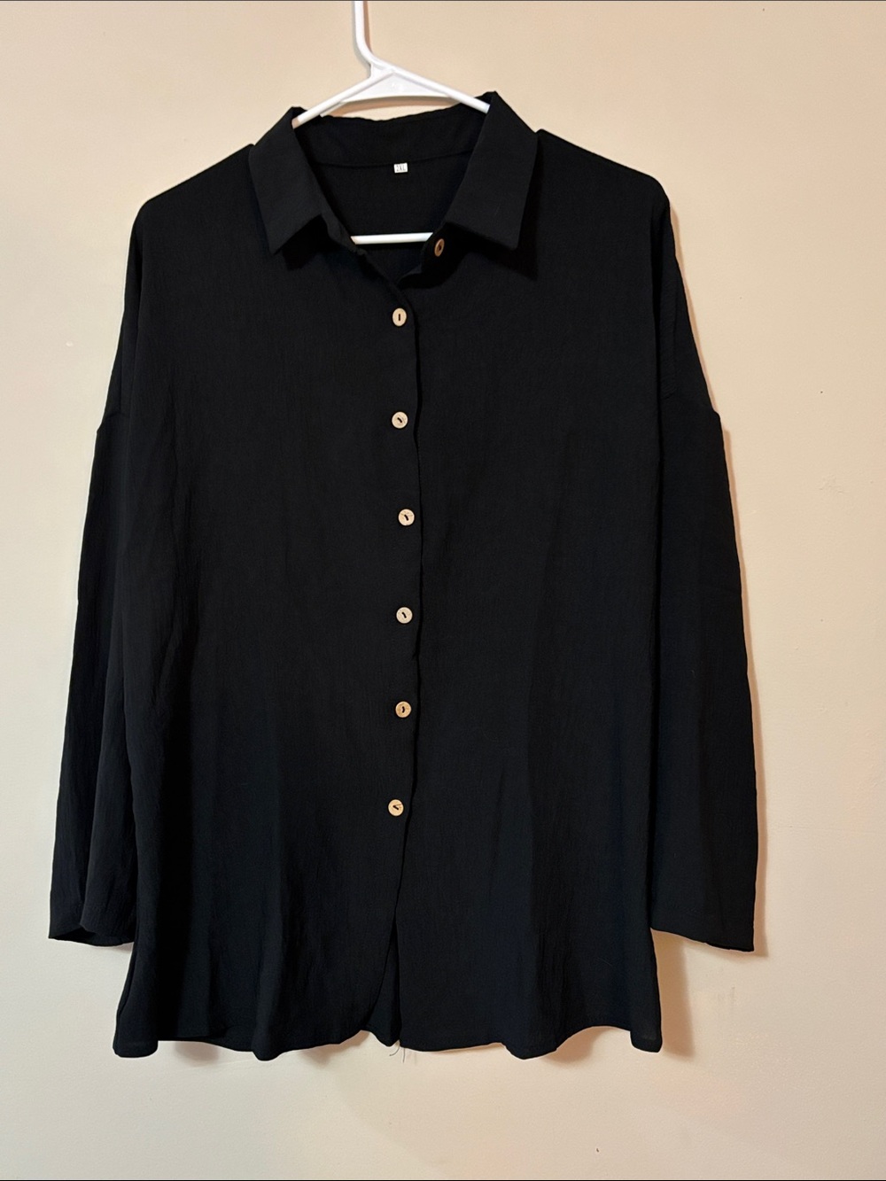 Black Button-Front Women's Blouse nwot 2xl